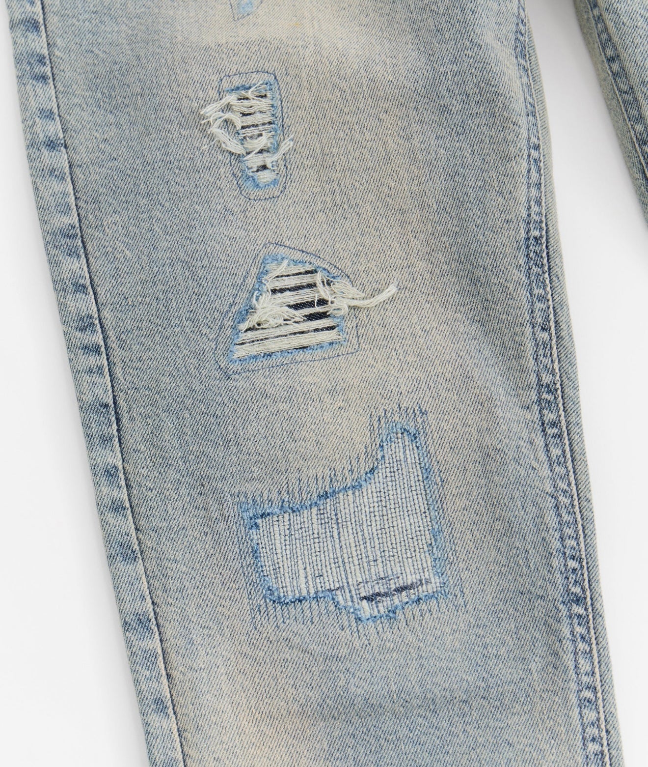 Pearls Chain Denim Jeans - Dark Blue