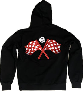 COOKIES Enzo Pullover Fleece Hoodie With Patches And Embroidery Artwork BLACK