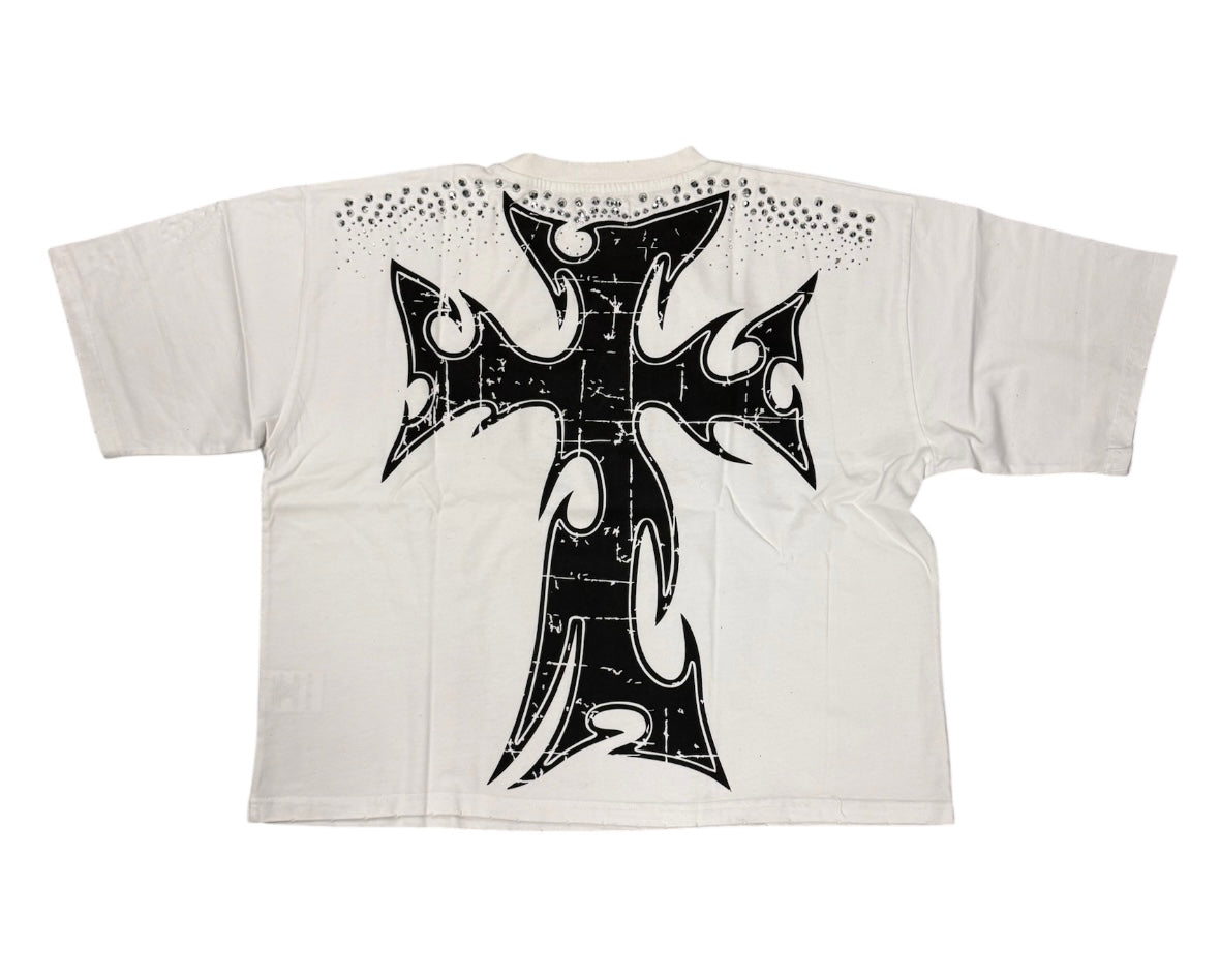 Cropped Mask shirt white KR604