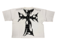 Cropped Mask shirt white KR604