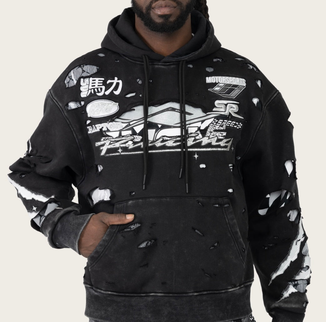 Racing Double Layer Hoodie FO26S428 Black