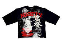 HIGHY Cropped shirt HF5501 Black & Red