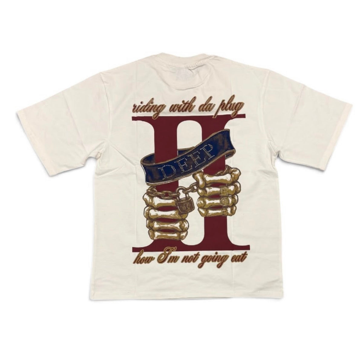 Riding with plug shirt white
