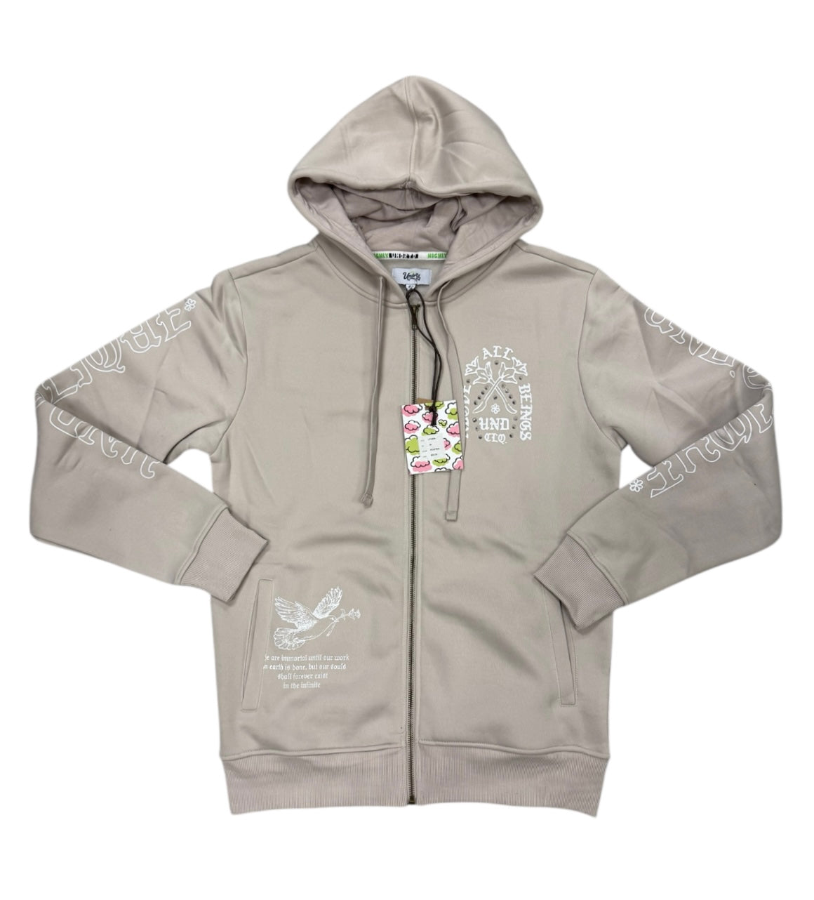 UNDRTD ZIP UP HOODIE UF5604 BEIGE