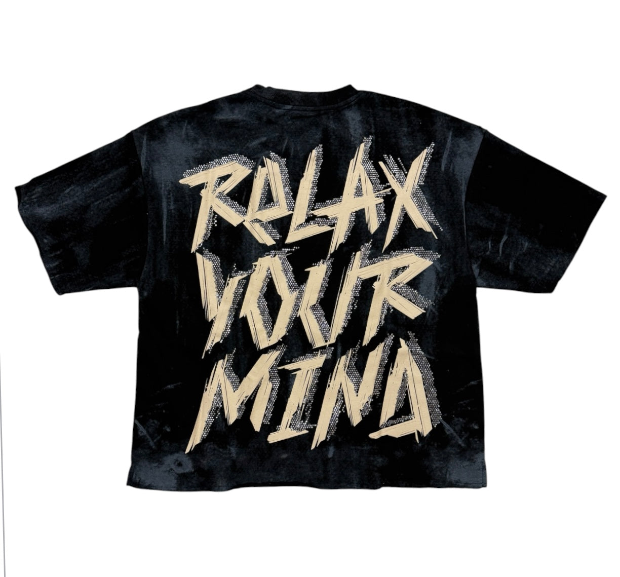 RELAX YOUR MIND CROPPED Black T1459