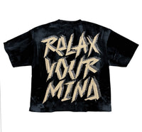 RELAX YOUR MIND CROPPED Black T1459