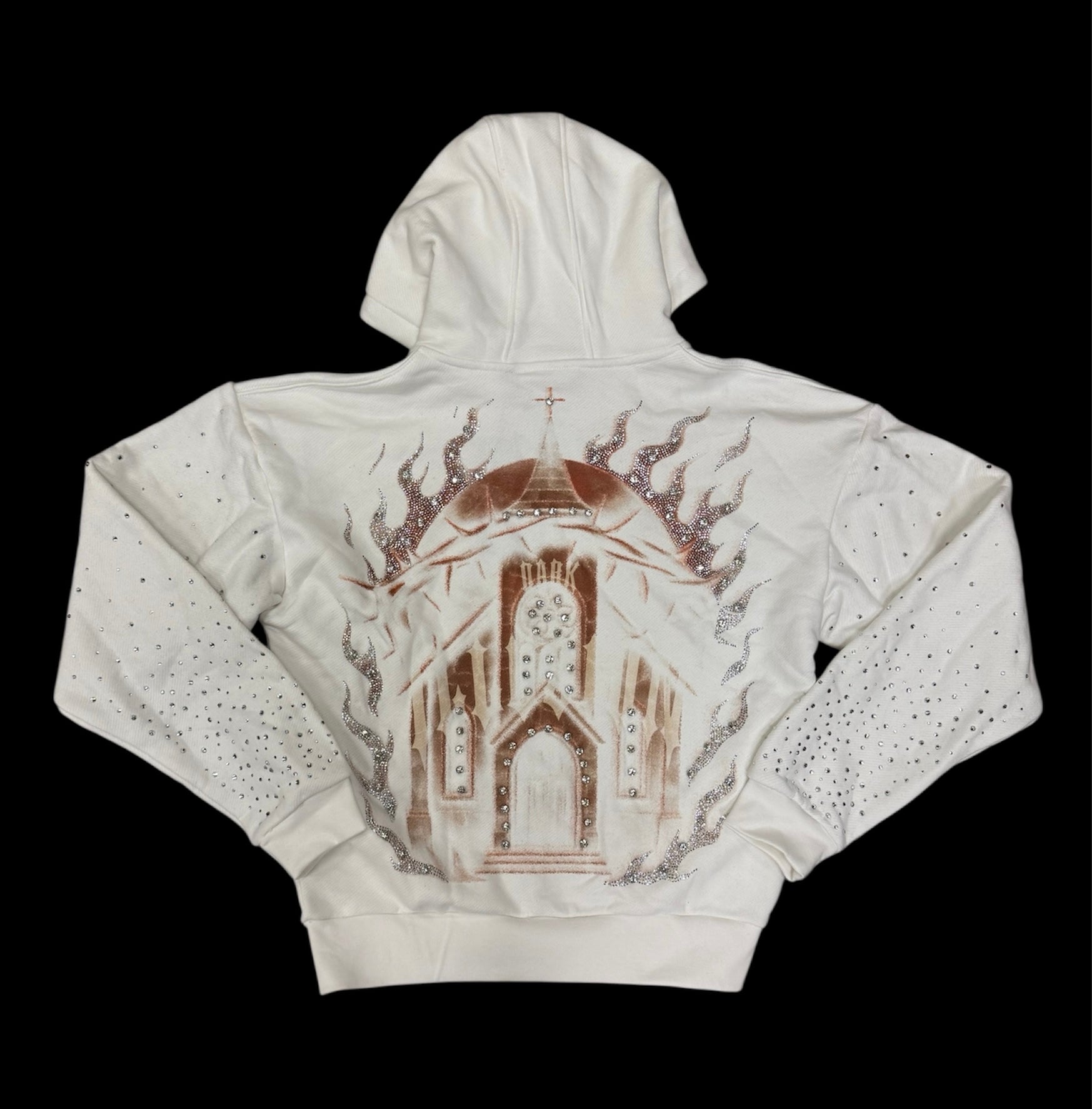 DARK ILLUSION SKULL ZIPUP HOODIE WHITE