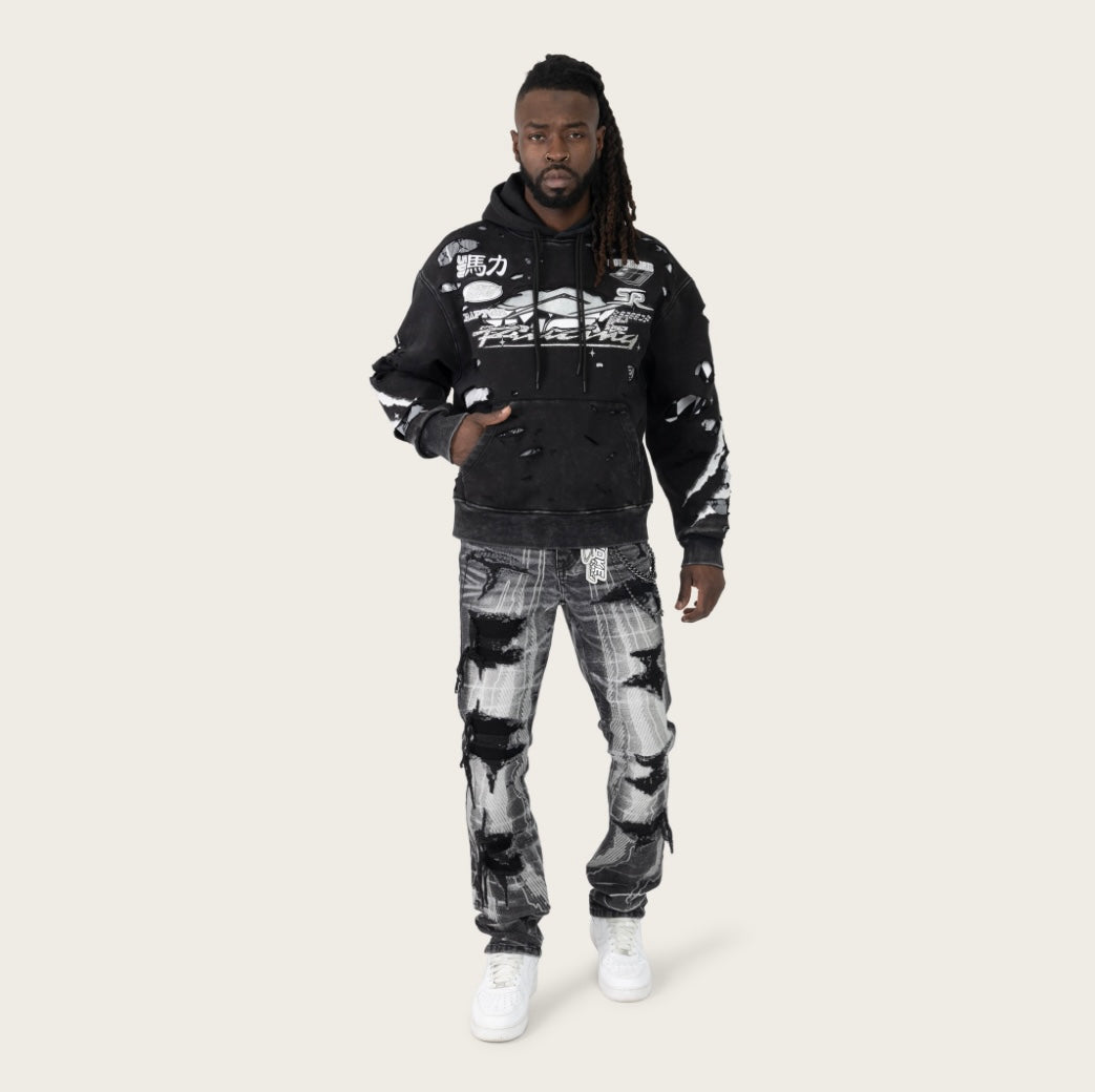 Racing Double Layer Hoodie FO26S428 Black