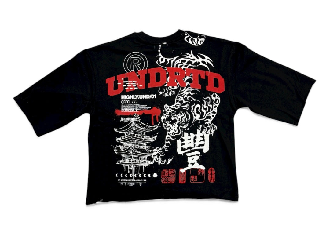 HIGHY Cropped shirt HF5501 Black & Red