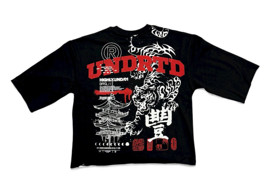 HIGHY Cropped shirt HF5501 Black & Red