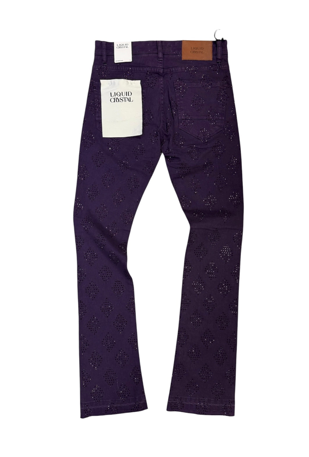 Liquid Crystal 'Diamond Crystal' Stacked Rhinestone Denim (purple ) JTF2317