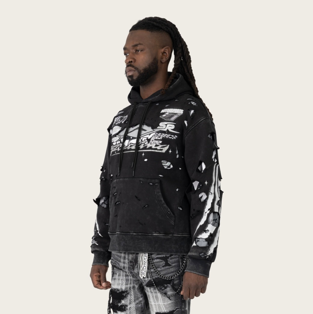 Racing Double Layer Hoodie FO26S428 Black
