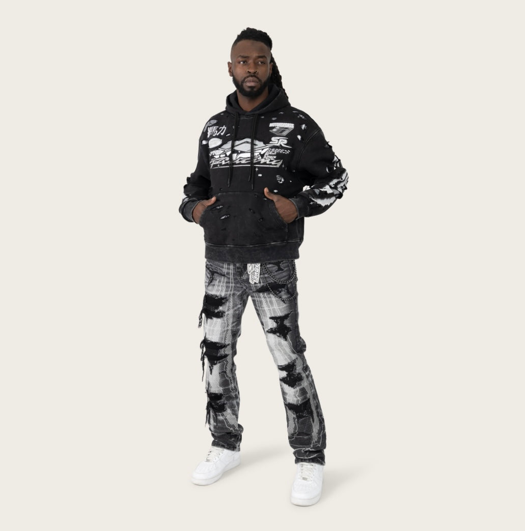 Racing Double Layer Hoodie FO26S428 Black