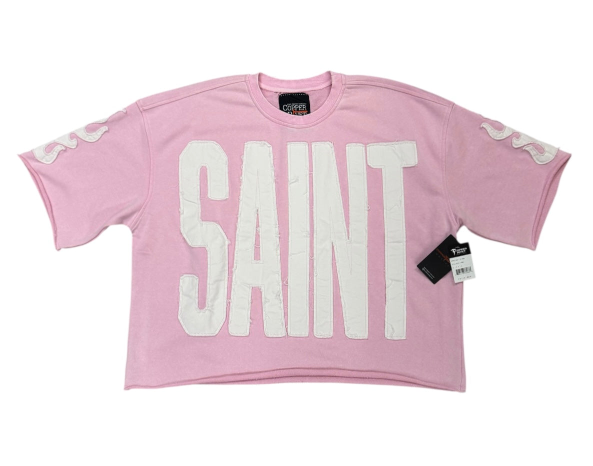 Cropped Pink Saint short sleeve shirt 511036 | upstairs