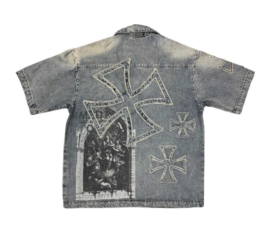 Zip up denim shirt Rare pace RJ6063 MD.TINT