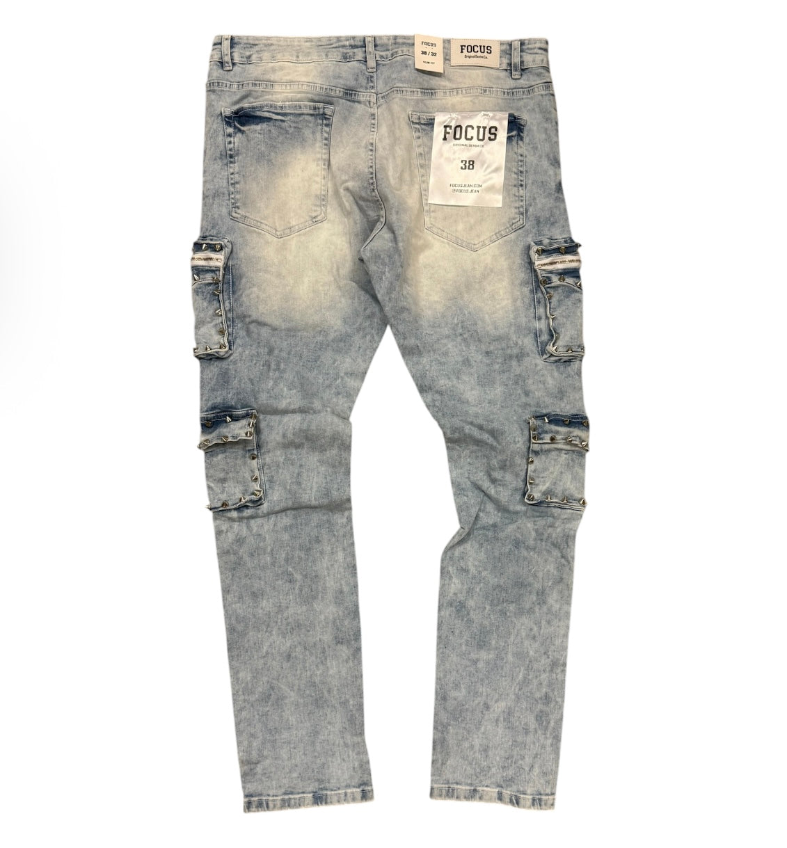 Ice blue cargo denim jeans FOCUS 2401