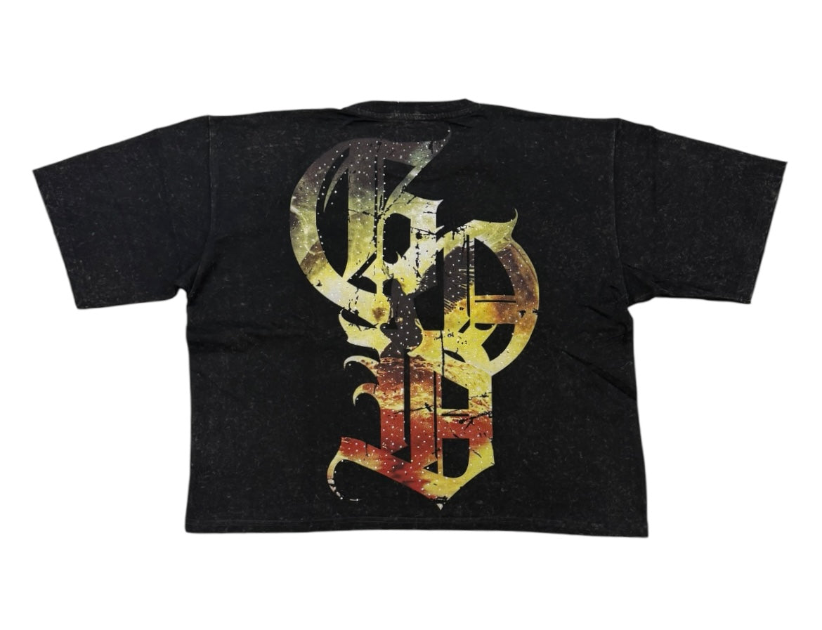MASS ANGER Cropped shirt black KR603