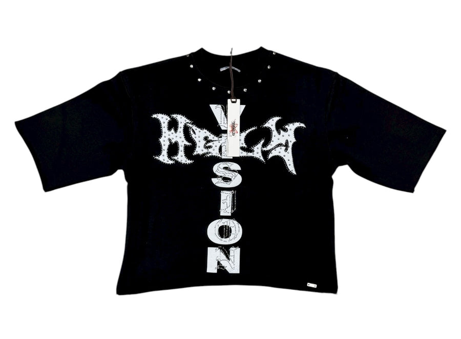 Vision Cropped Shirt  HF5500 Black/White