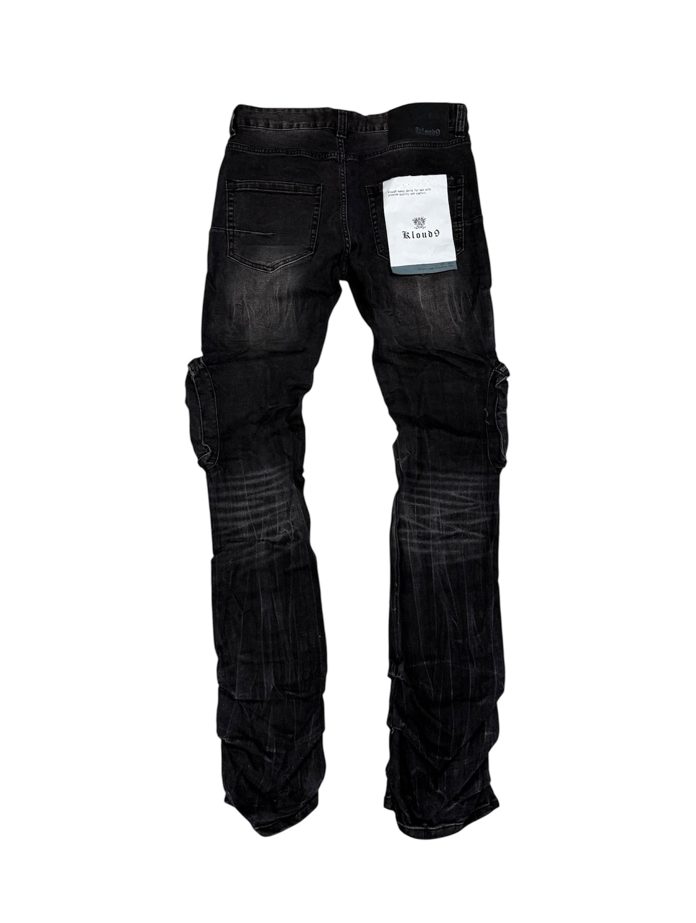 Kloud9 cargo jeans waxed black p25175