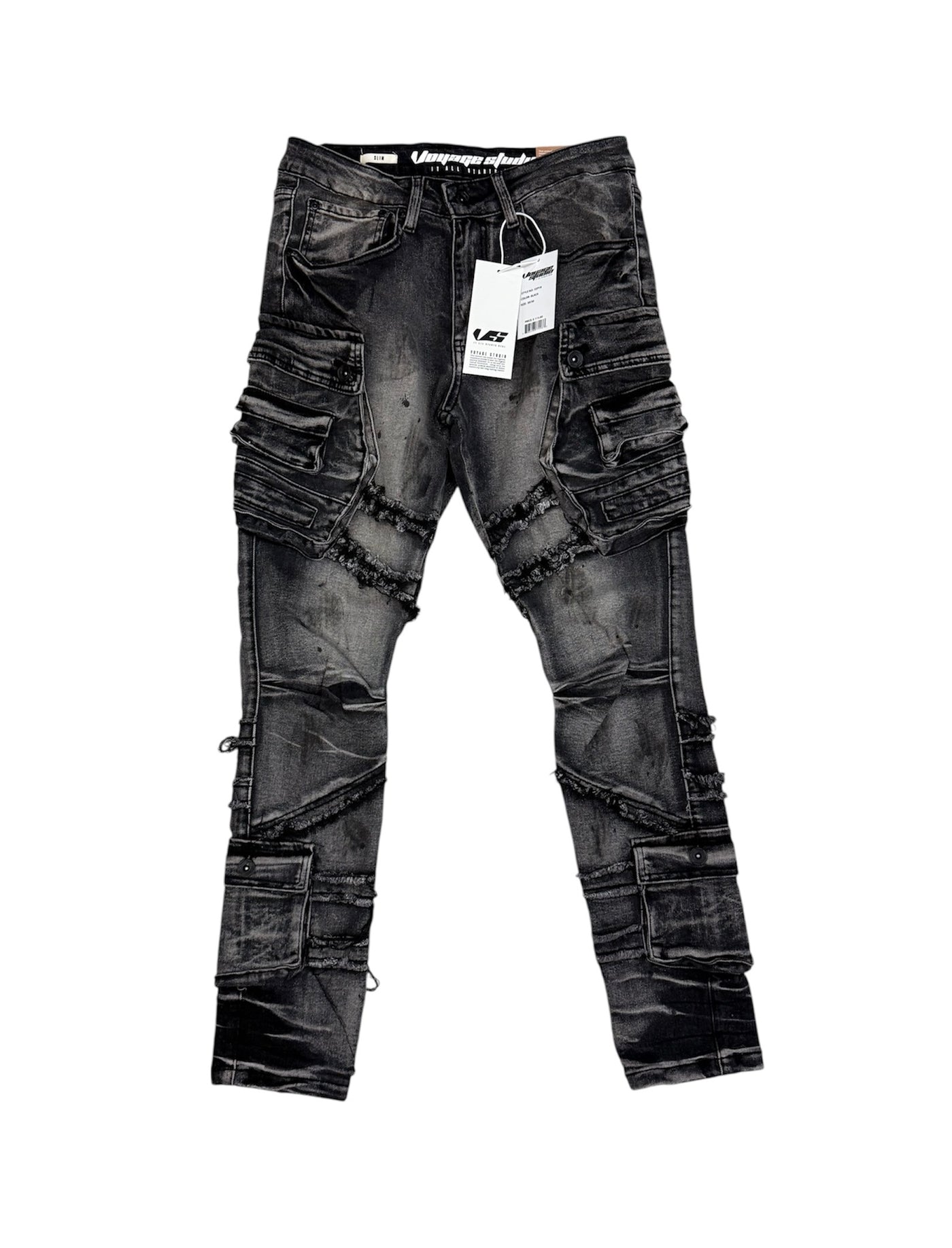 SLIM cargo Jeans Black 53P19