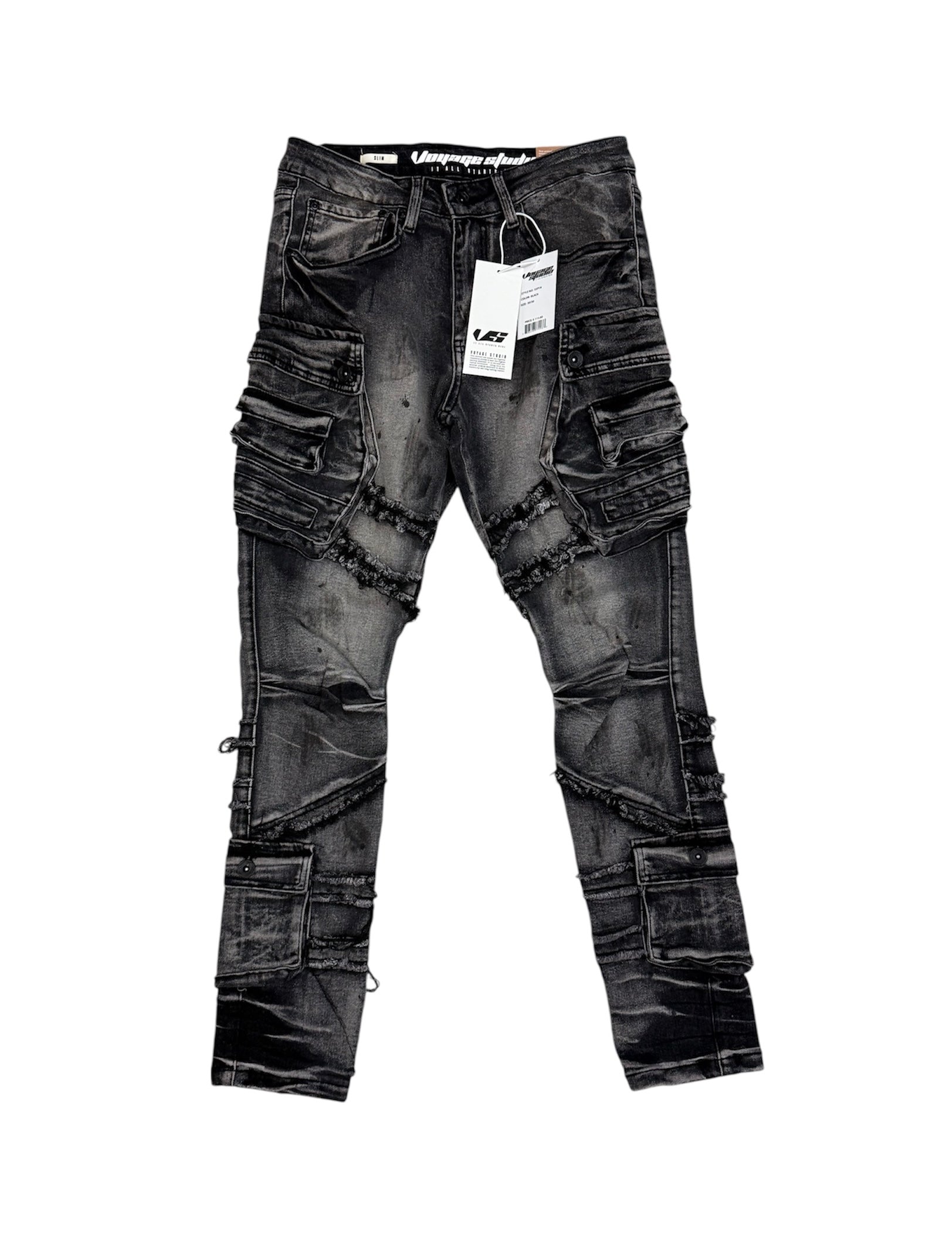 SLIM cargo Jeans Black 53P19