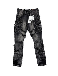 SLIM cargo Jeans Black 53P19