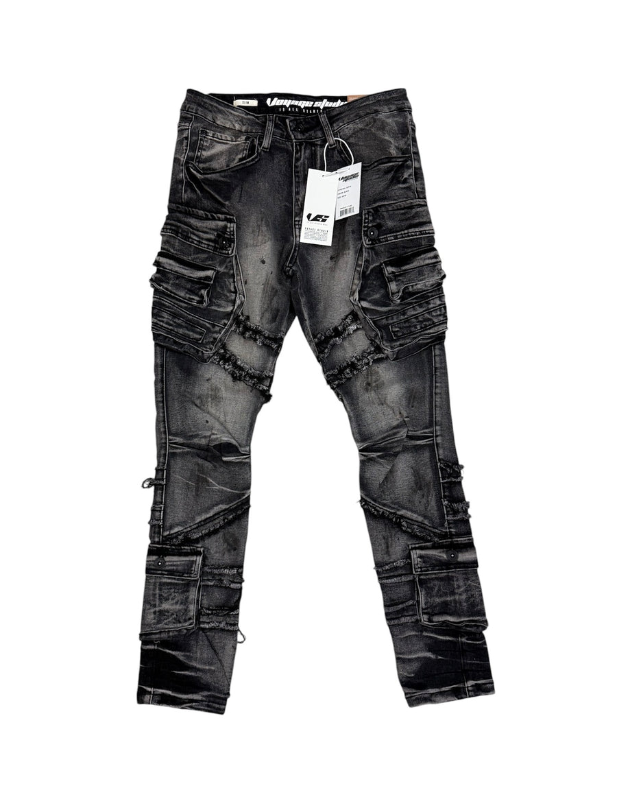 SLIM cargo Jeans Black 53P19