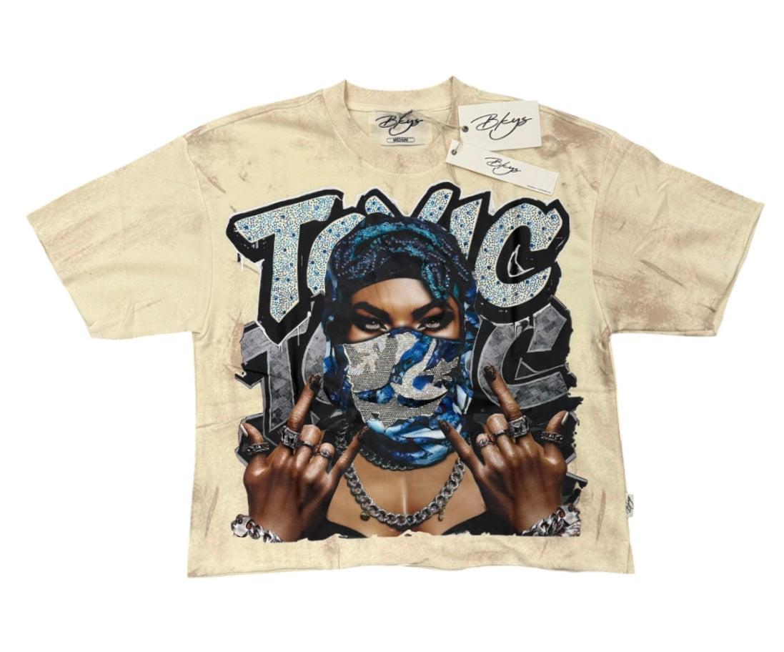 BKYS TOXIC  CROPPED SHIRT OFF WHITE T1492