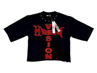 Vision Cropped Shirt  HF5500 Black/Red