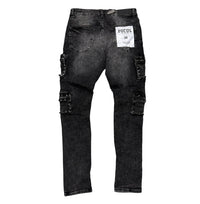 Black wash cargo denim jeans FOCUS 2401