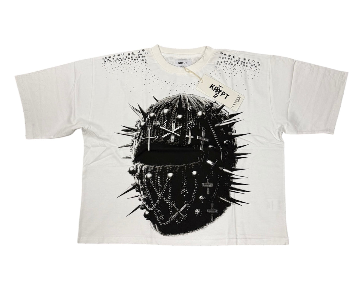 Cropped Mask shirt white KR604