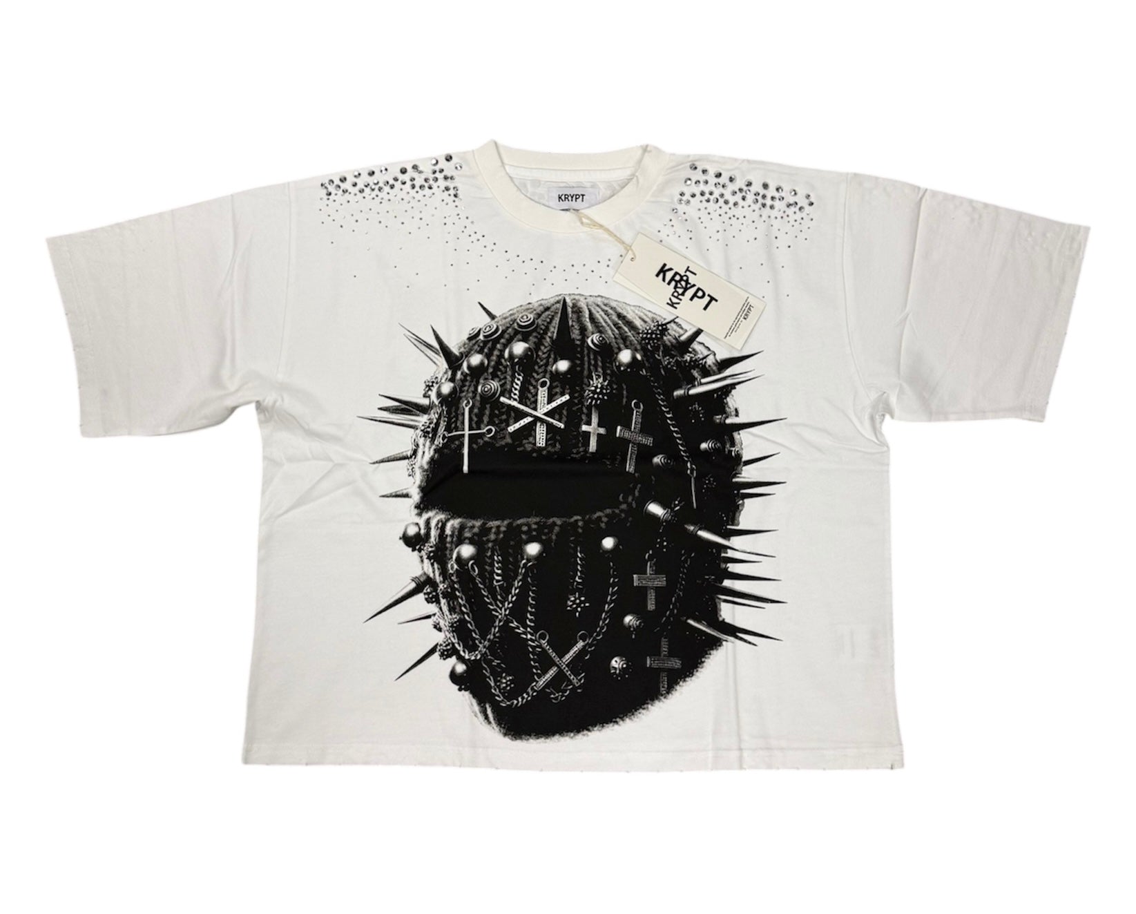 Cropped Mask shirt white KR604