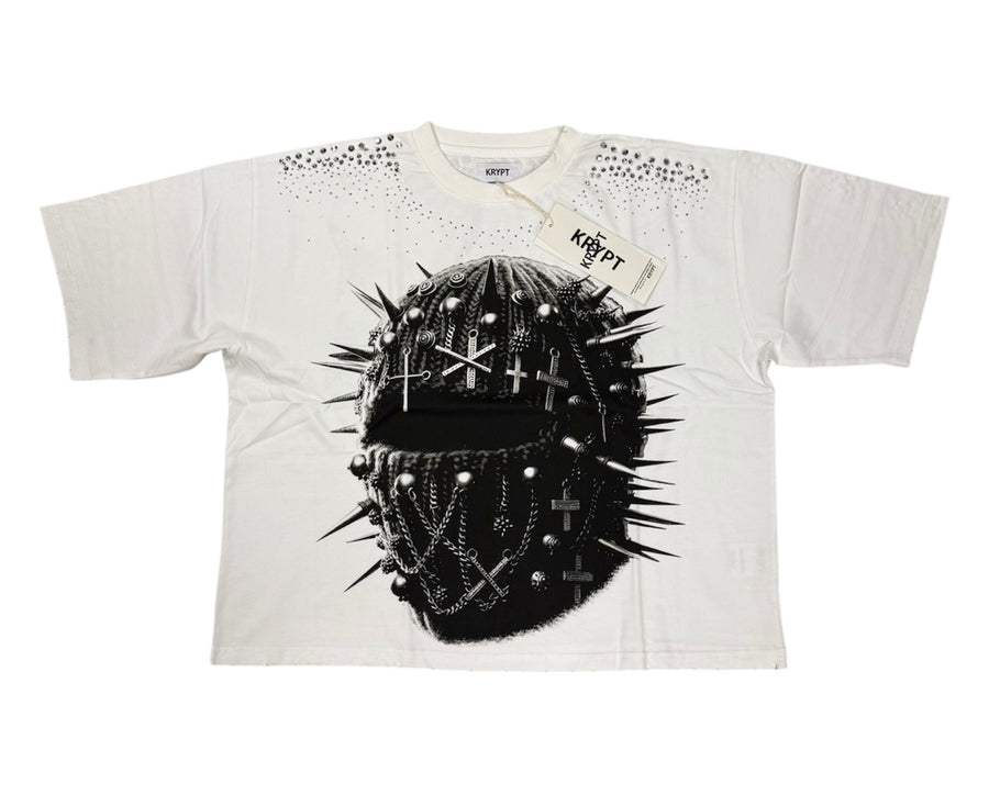 Cropped Mask shirt white KR604