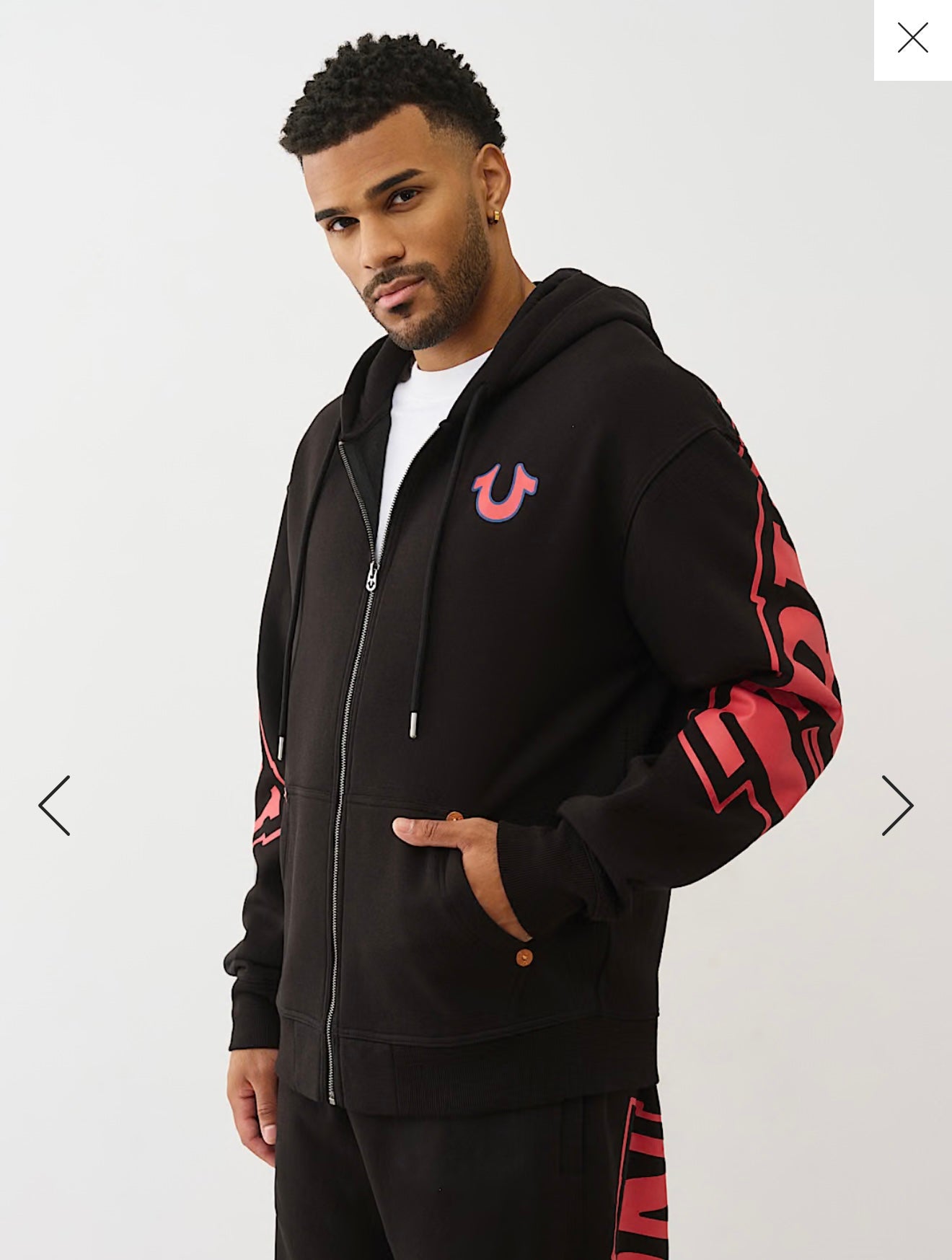 Overt Arched Logo Zip Hoodie JET BLACK 109858