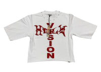 Vision Cropped Shirt  HF5500 White/Red