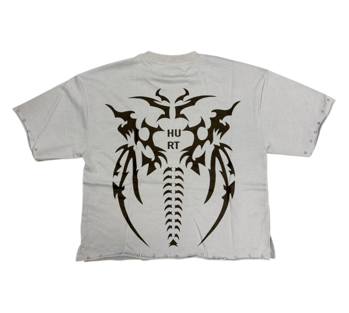 "Hurt" F-Terry Cropped T-shirt t1285c