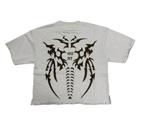 "Hurt" F-Terry Cropped T-shirt t1285c