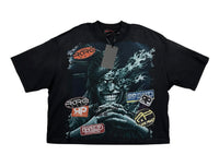 TRUST NO ONE CROPPED SHIRT BLACK RT5036