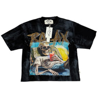 RELAX YOUR MIND CROPPED Black T1459