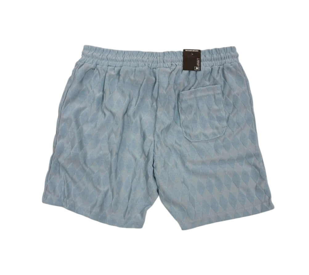Diamond Plate Towel Color Blocked Short - Light Blue RSP-039