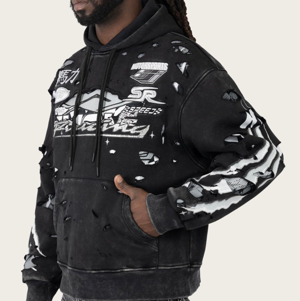 Racing Double Layer Hoodie FO26S428 Black