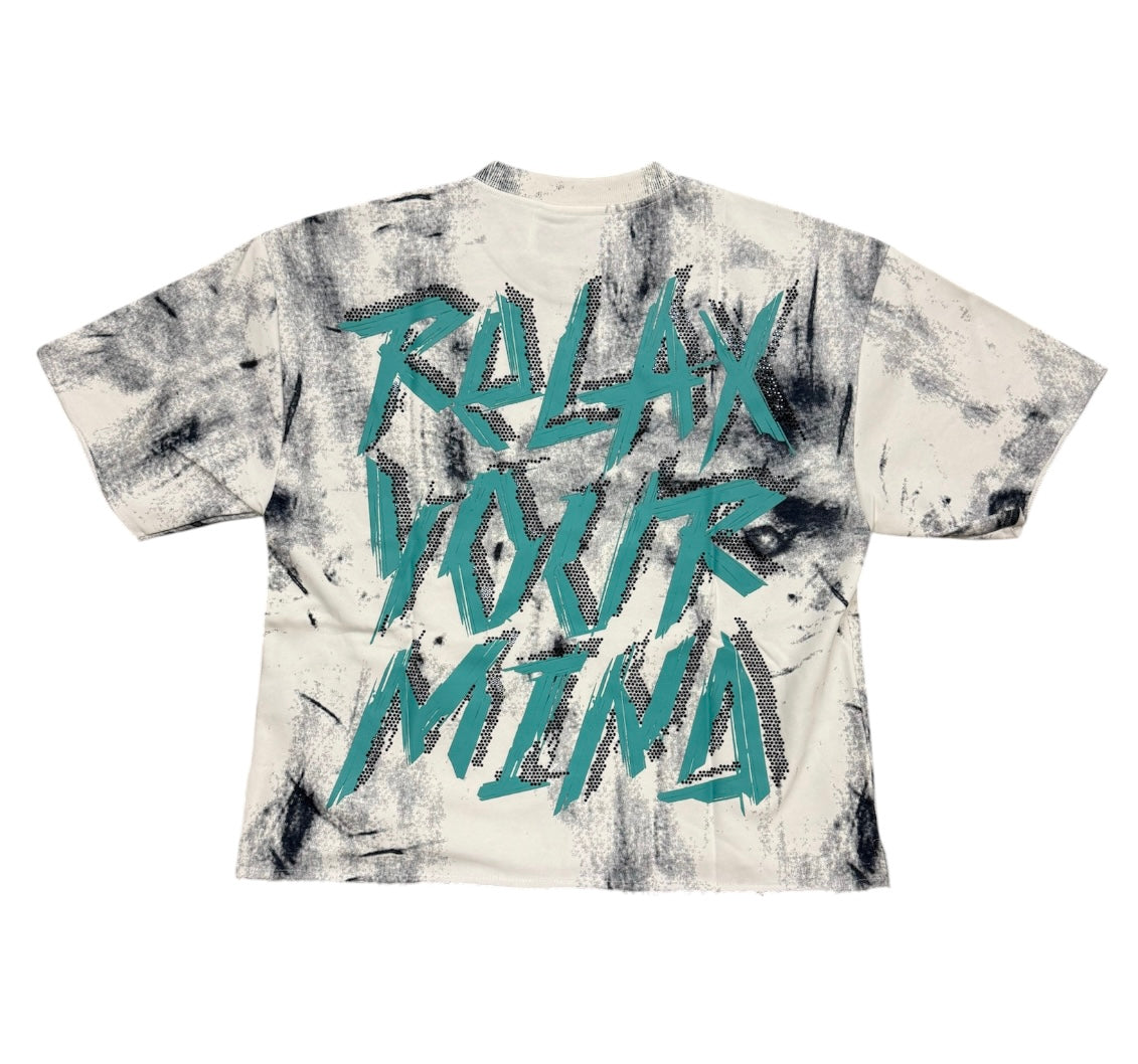 RELAX YOUR MIND CROPPED WHITE T1459