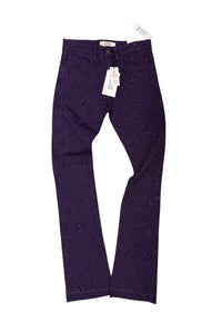 Liquid Crystal 'Diamond Crystal' Stacked Rhinestone Denim (purple ) JTF2317