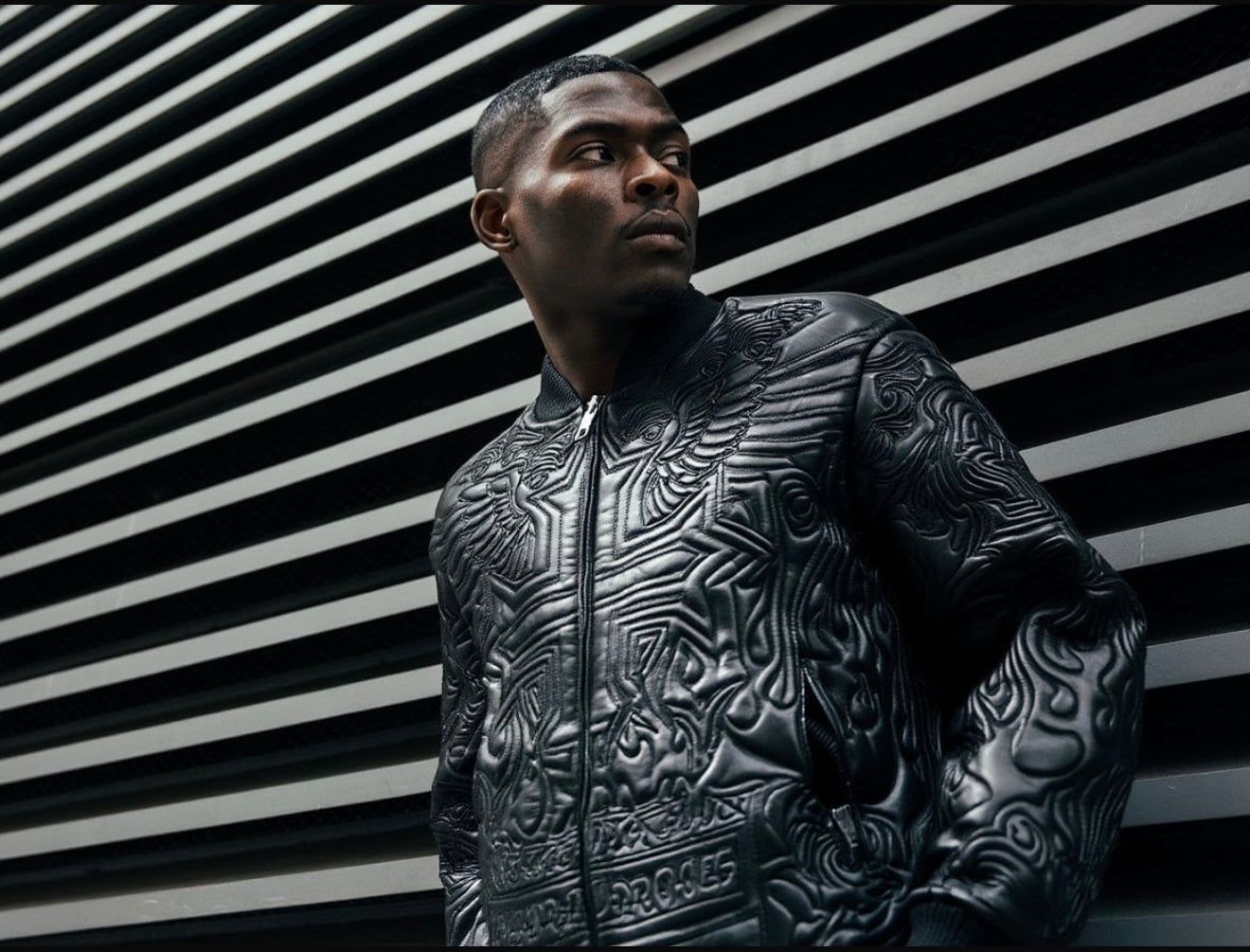 JORDAN CRAIG PU EMBROIDERED JACKET-BLACK-91666 (kids & boys & mens)