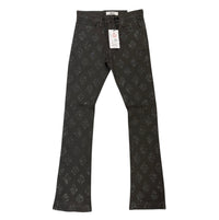 Liquid Crystal 'Diamond Crystal' Stacked Rhinestone Denim (charcoal  ) JTF2317