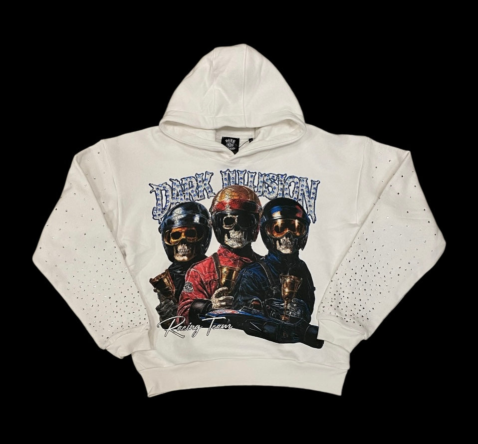 DARK ILLUSION RACING TEAM HOODIE WHITE