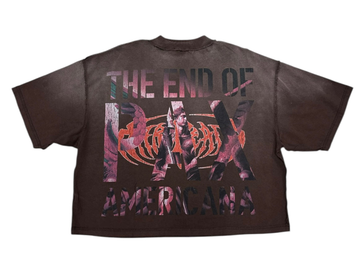 WELCOME CROPPED SHIRT RARE PEACE DK.BROWN RT5040