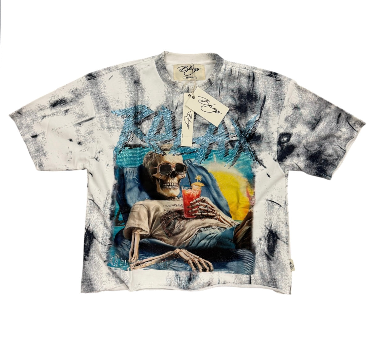 RELAX YOUR MIND CROPPED WHITE T1459