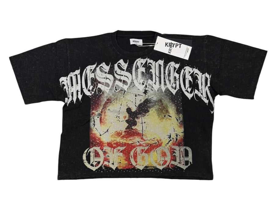 MASS ANGER Cropped shirt black KR603