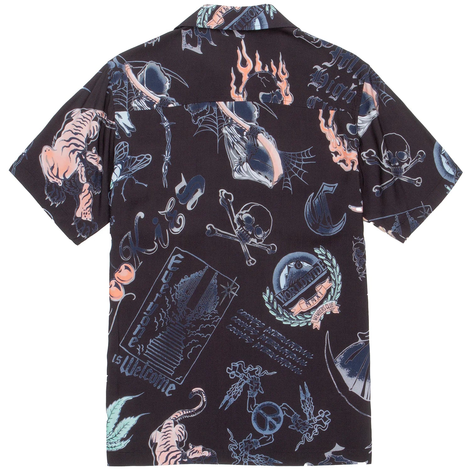 HEAVEN CAN WAIT VACA SS WOVEN SHIRT washed black
